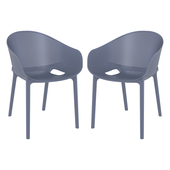 Read more about Shipley outdoor dark grey stacking armchairs in pair