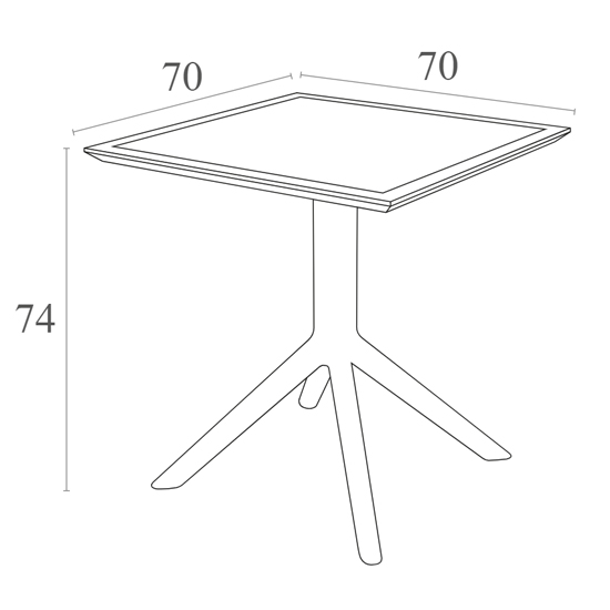 Shipley Outdoor Square 70cm Dining Table In Black
