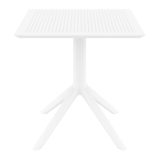 Shipley Outdoor Square 70cm Dining Table In White_2