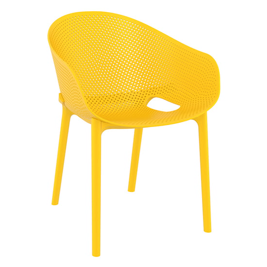 Product photograph of Shipley Outdoor Stacking Armchair In Yellow from Furniture in Fashion