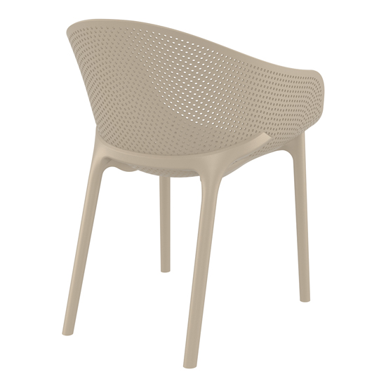 Shipley Outdoor Taupe Stacking Armchairs In Pair