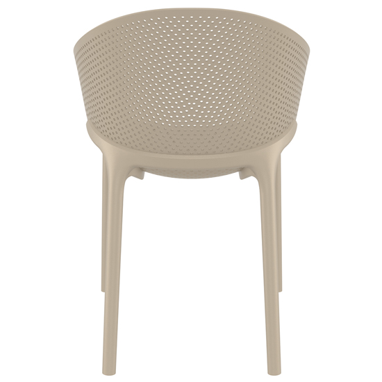 Shipley Outdoor Taupe Stacking Armchairs In Pair