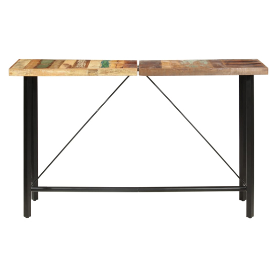 Shirley Wooden Bar Table With Black Steel Frame In Multicolour