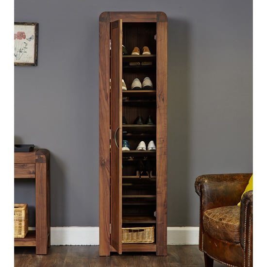 Shiva Tall Wooden Shoe Storage Cabinet, Wooden Shoe Rack Tall