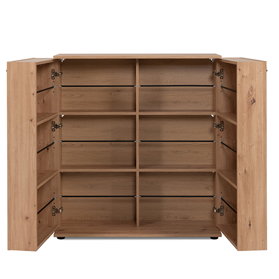 Shelbyville Wooden Shoe Storage Cabinet In Artisan Oak