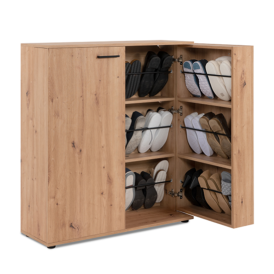Shelbyville Wooden Shoe Storage Cabinet In Artisan Oak