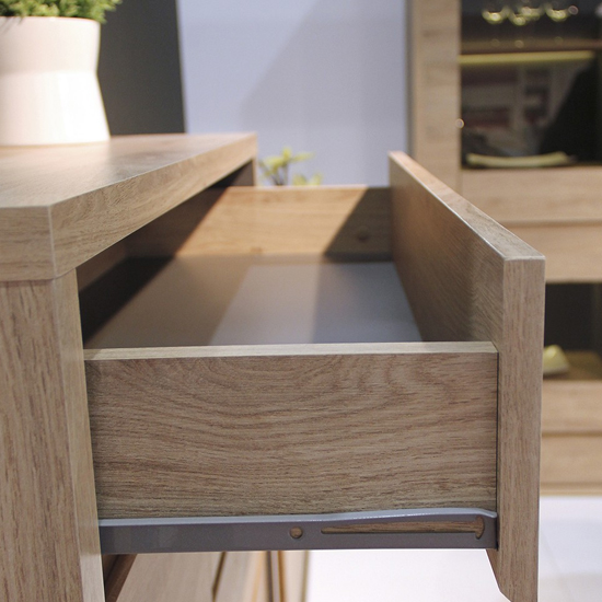 Sholka Wooden Display Cabinet With 1 Door 4 Drawers In Oak