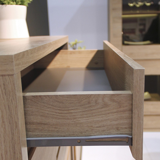 Sholka Wooden Sideboard With 1 Door And 5 Drawers In Oak