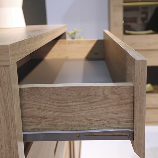 Sholka Wooden Sideboard With 1 Door And 6 Drawers In Oak