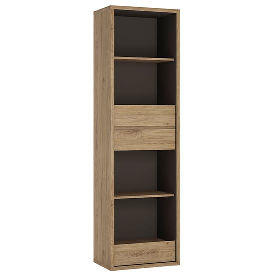 Sholka Tall Narrow Wooden 3 Drawers, Tall Narrow Oak Bookcase With Drawers