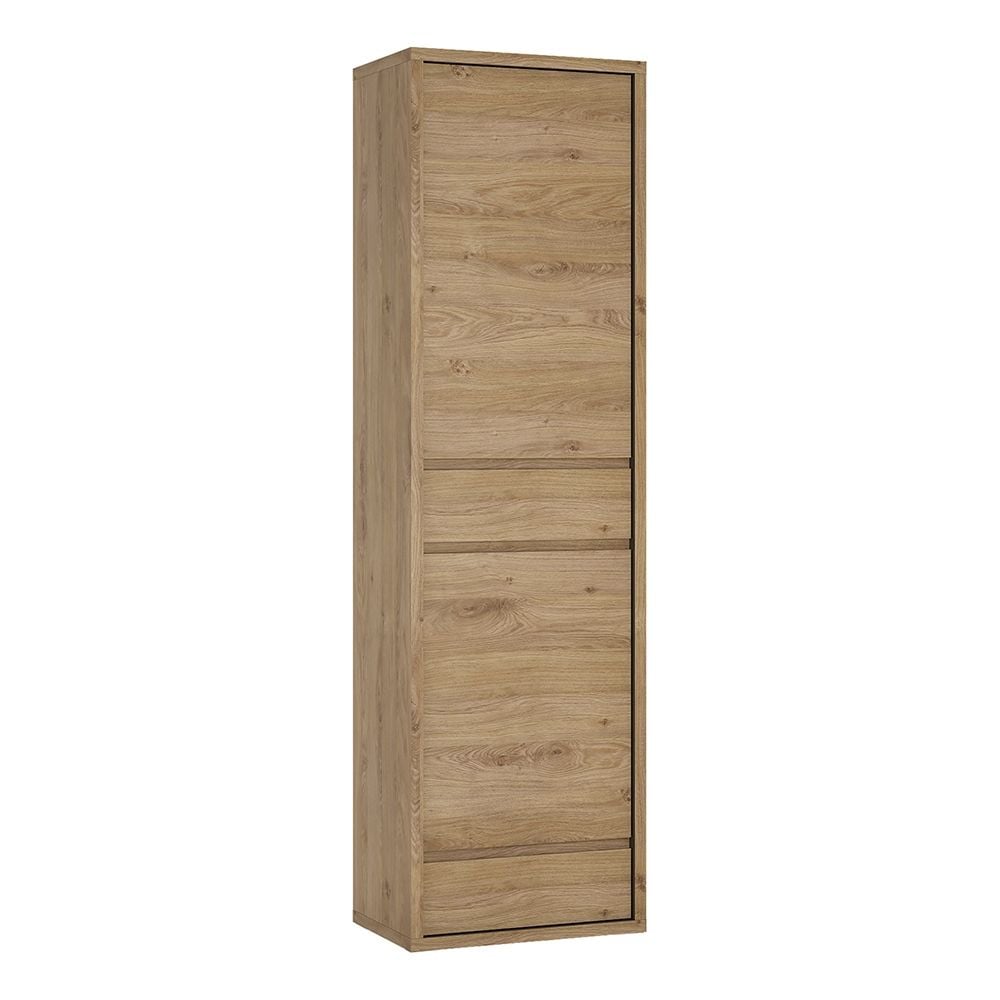 Read more about Sholka wooden narrow storage cabinet with 2 door 2 drawer in oak