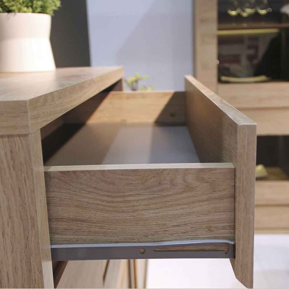 Sholka Wooden Sideboard With 1 Door And 5 Drawers In Oak