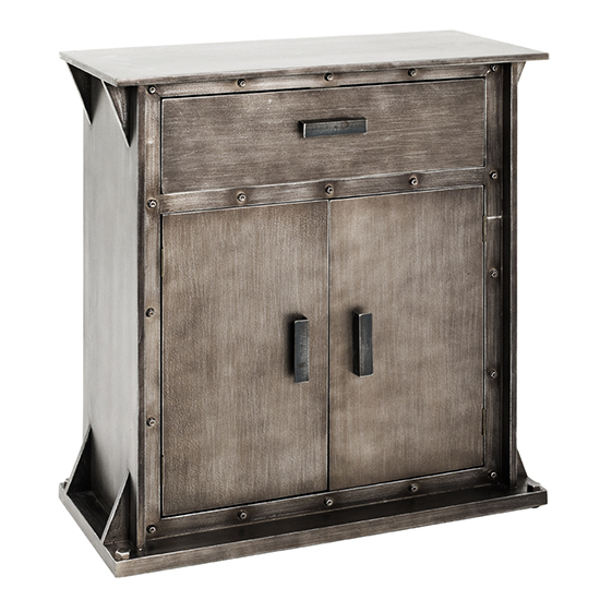 Shores Wooden 2 Doors 1 Drawer Storage Cabinet In Anthracite
