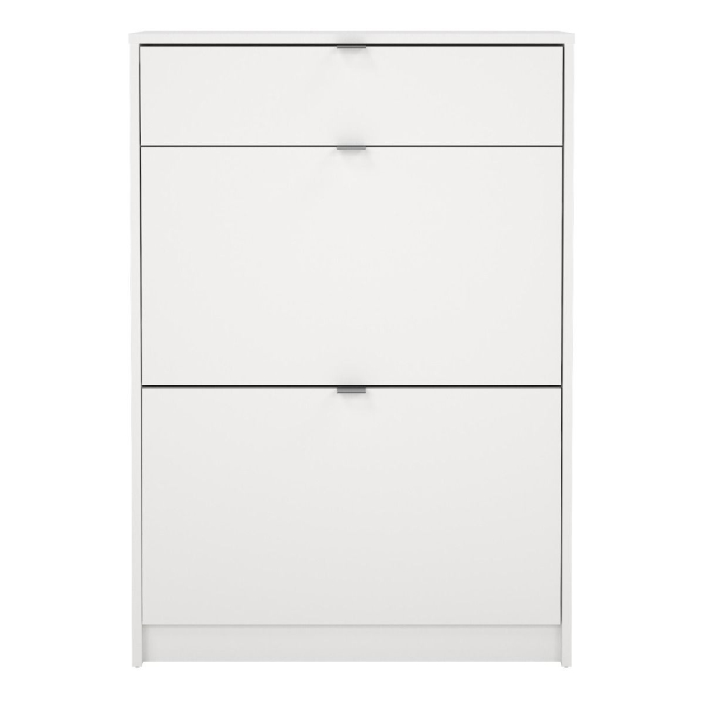 Shovy Wooden Shoe Cabinet With 2 Flip Doors In White