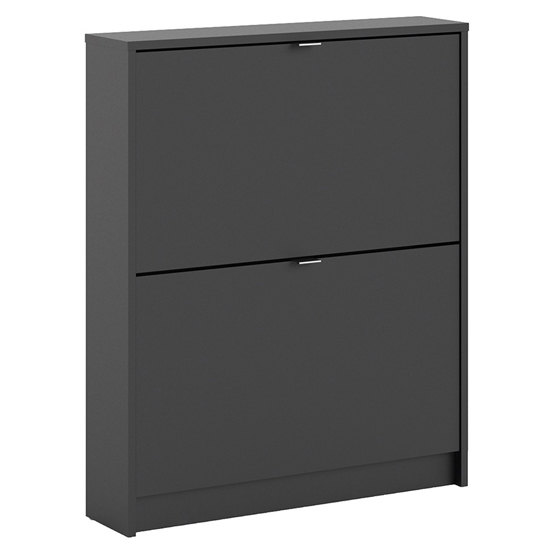 Product photograph of Shovy Wooden Shoe Cabinet In Matt Black With 2 Doors And 1 Layer from Furniture in Fashion