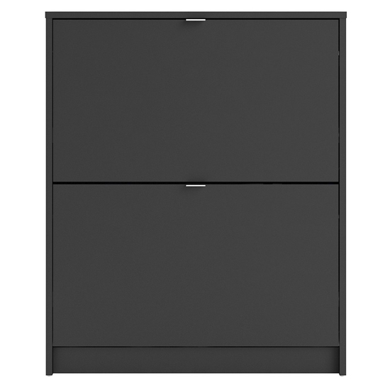 Shovy Wooden Shoe Cabinet With 2 Doors And 2 Layers In Matt Black