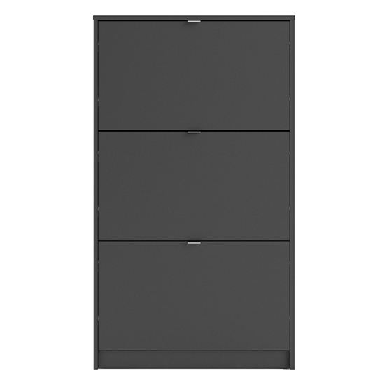 Shovy Wooden Shoe Cabinet In Matt Black With 3 Doors And 1 Layer_4
