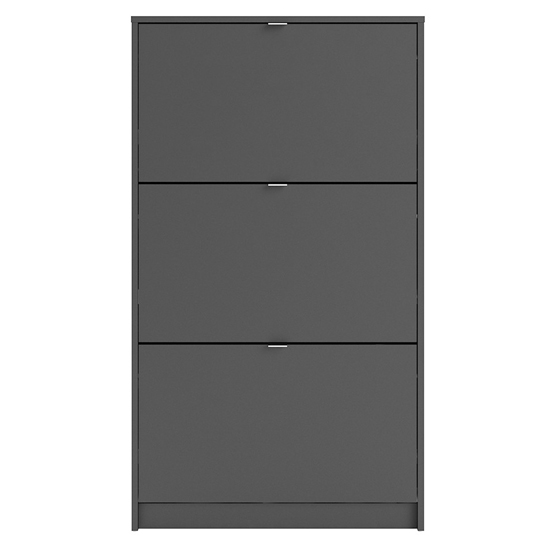 Shovy Wooden Shoe Cabinet In Matt Black With 3 Doors And 2 Layer_4