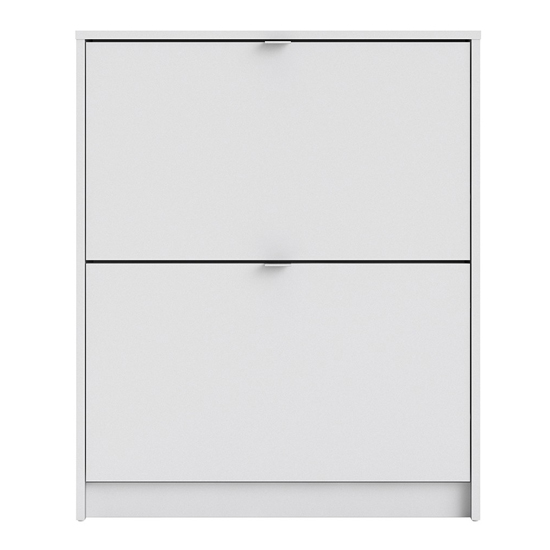 Shovy Wooden Shoe Cabinet In White With 2 Doors And 1 Layer_2