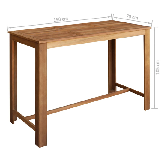 Shyla Wooden Bar Table With 6 Bar Chairs In Natural