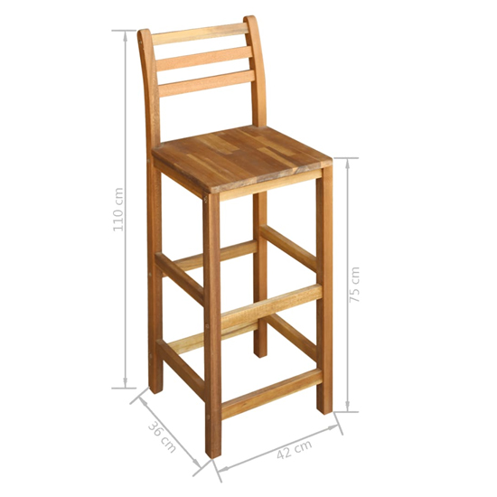 Shyla Wooden Bar Table With 6 Bar Chairs In Natural