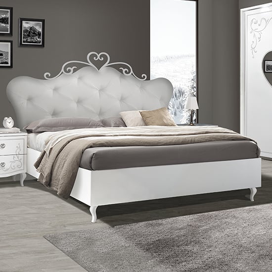 Product photograph of Sialkot Wooden Super King Size Bed In White from Furniture in Fashion