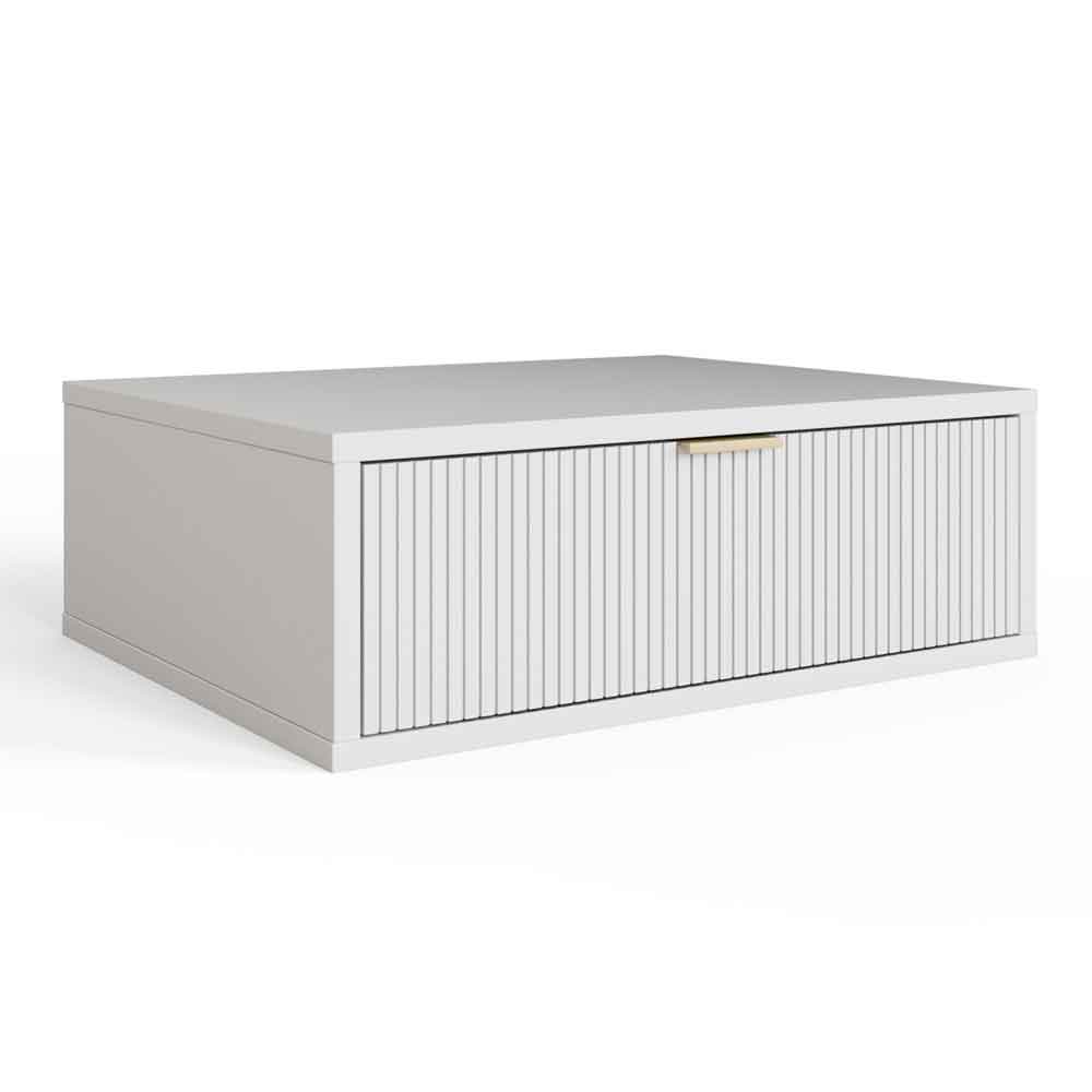 Siara Wooden Wall Mounted Bedside Cabinet with 1 Drawer in White