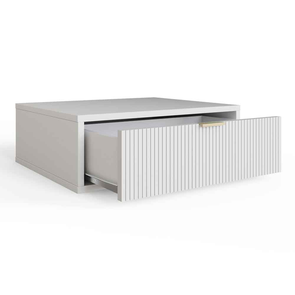 Siara Wooden Wall Mounted Bedside Cabinet with 1 Drawer in White