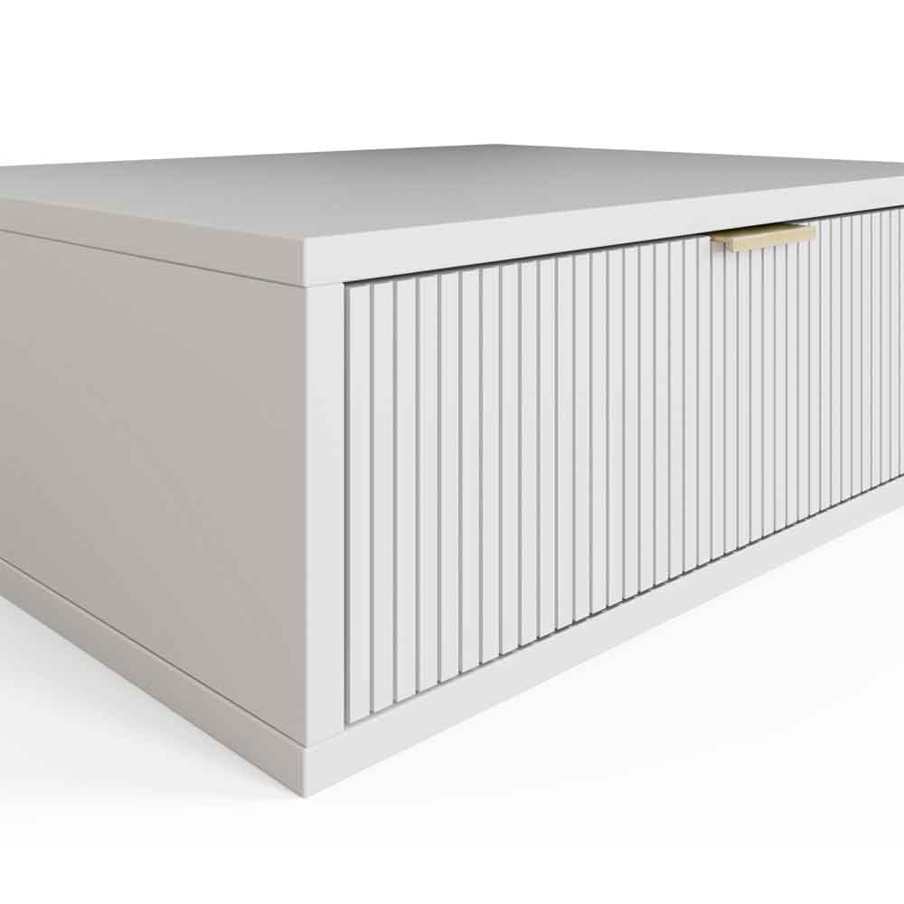 Siara Wooden Wall Mounted Bedside Cabinet with 1 Drawer in White