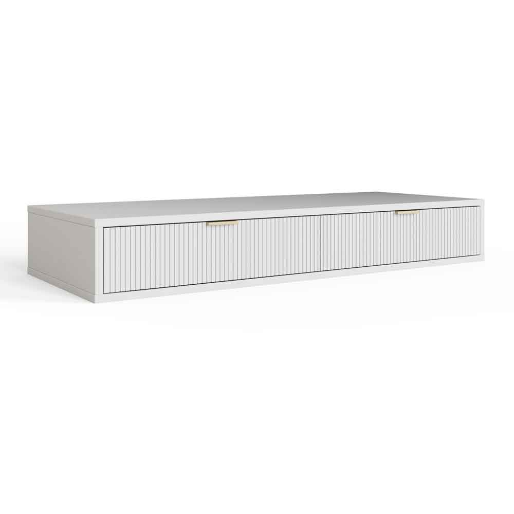 Siara Wooden Wall Mounted Dressing Table with 2 Drawers in White