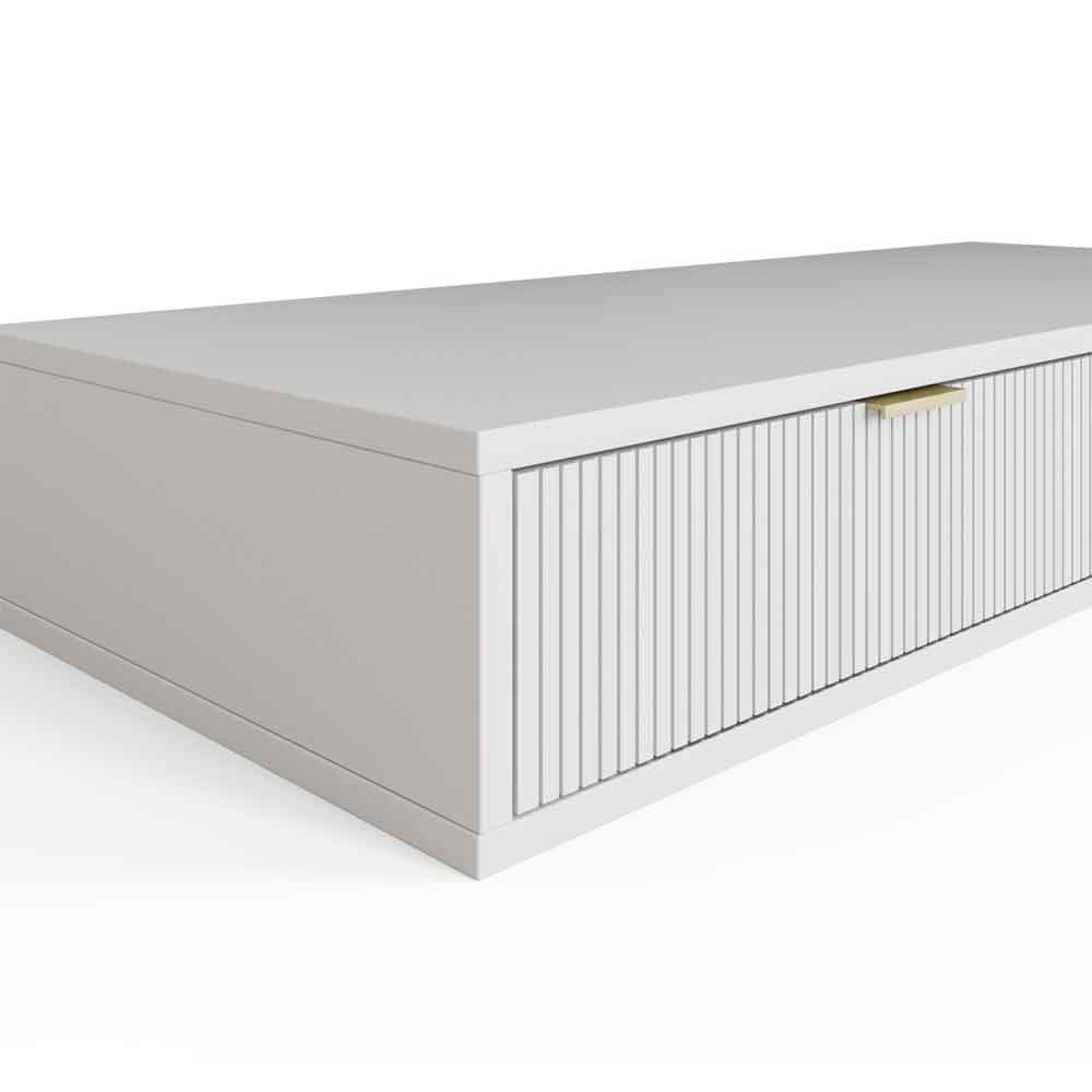 Siara Wooden Wall Mounted Dressing Table with 2 Drawers in White