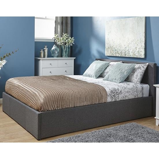 Product photograph of Stilton Fabric King Size Bed In Grey from Furniture in Fashion