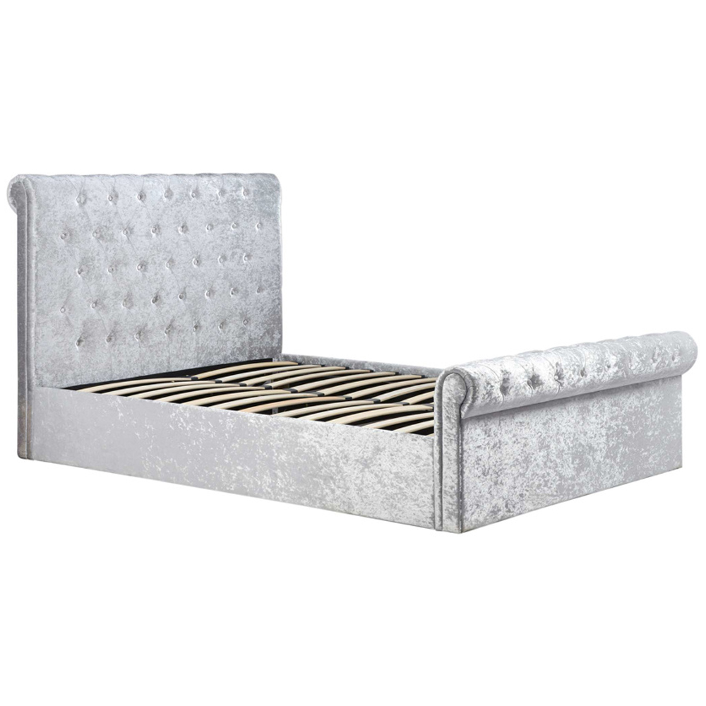 Siena Fabric Ottoman Storage Double Bed In Crushed Velvet