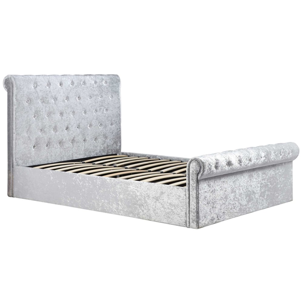 Siena Fabric Ottoman Storage Small Double Bed In Crushed Velvet