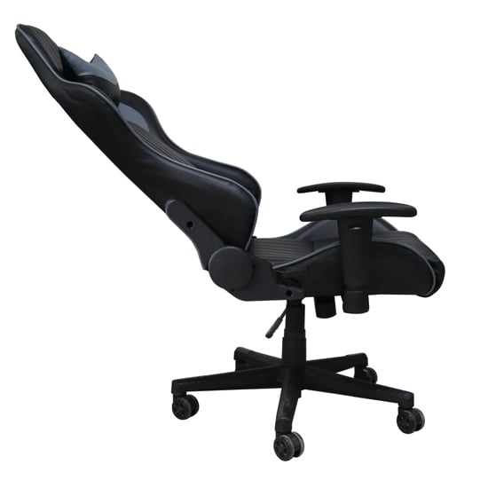 Siena Faux Leather Recliner Gaming Chair In Black And Grey_3