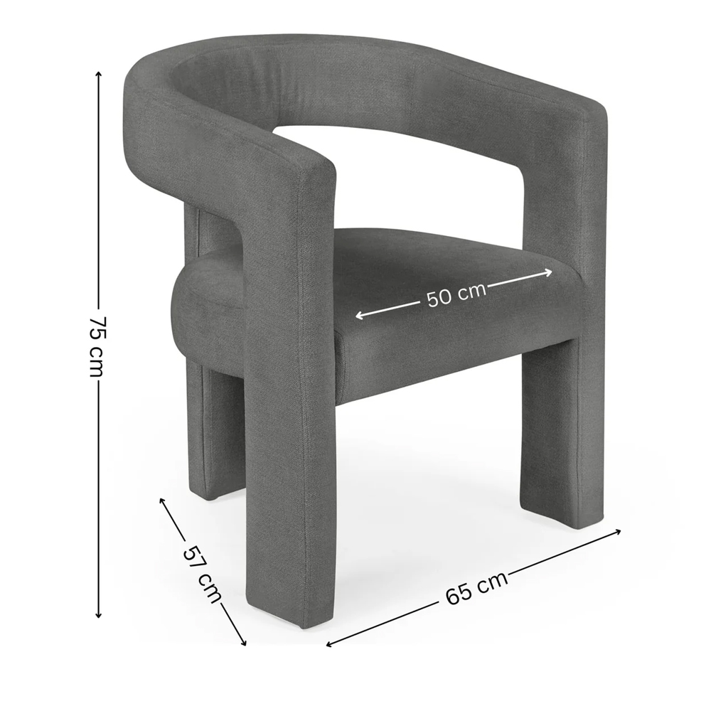 Siena Grey Fabric Dining Chairs - Pair