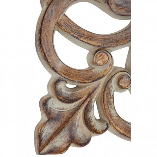 Siena Intricate Design Wall Bedroom Mirror In Antique Wood Frame
