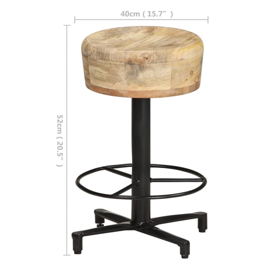 Siena Small Natural Wooden Bar Stools With Metal Base In A Pair_3