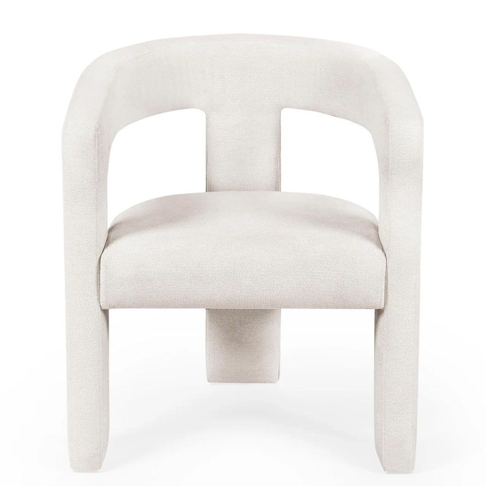 Siena White Fabric Dining Chairs - Pair