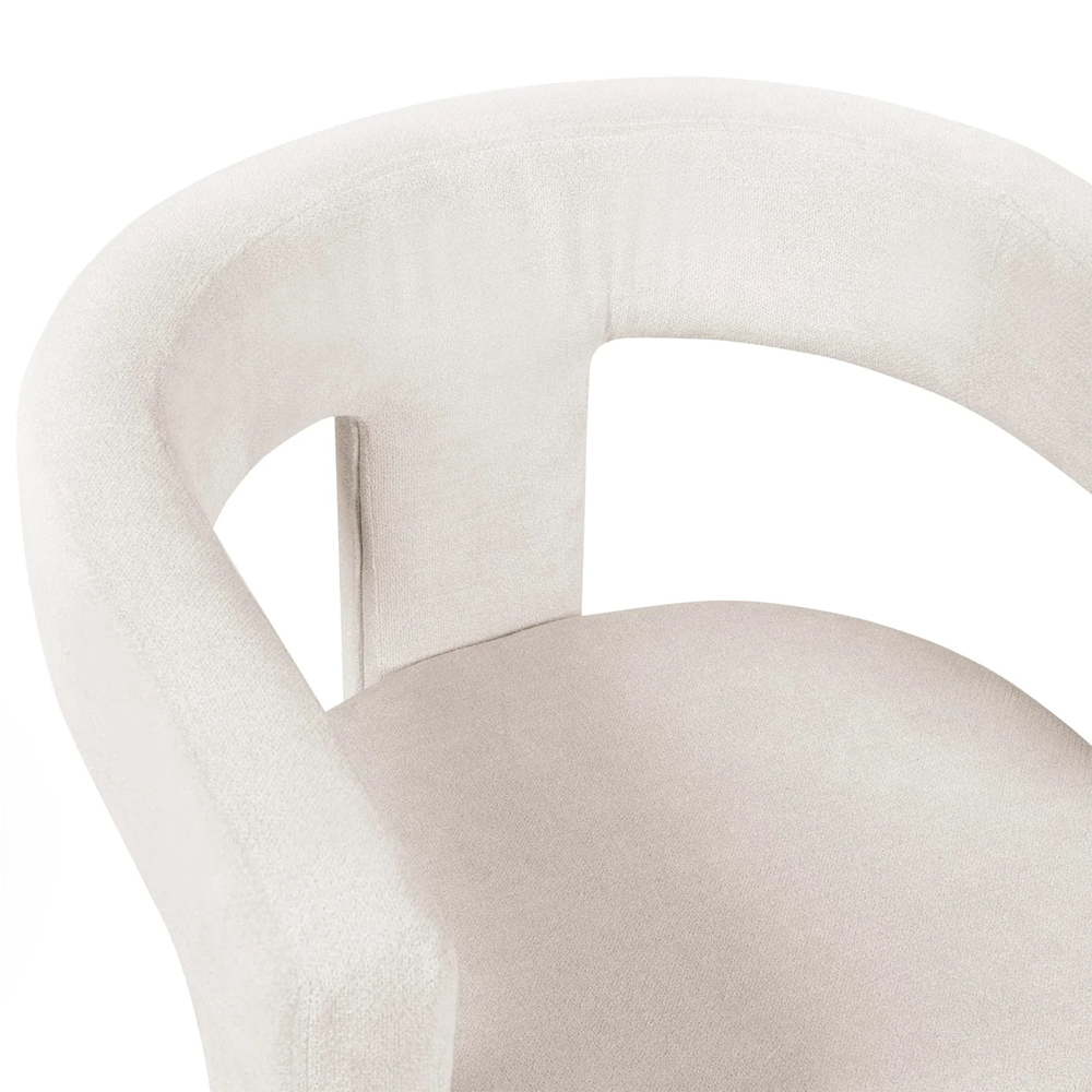 Siena White Fabric Dining Chairs - Pair