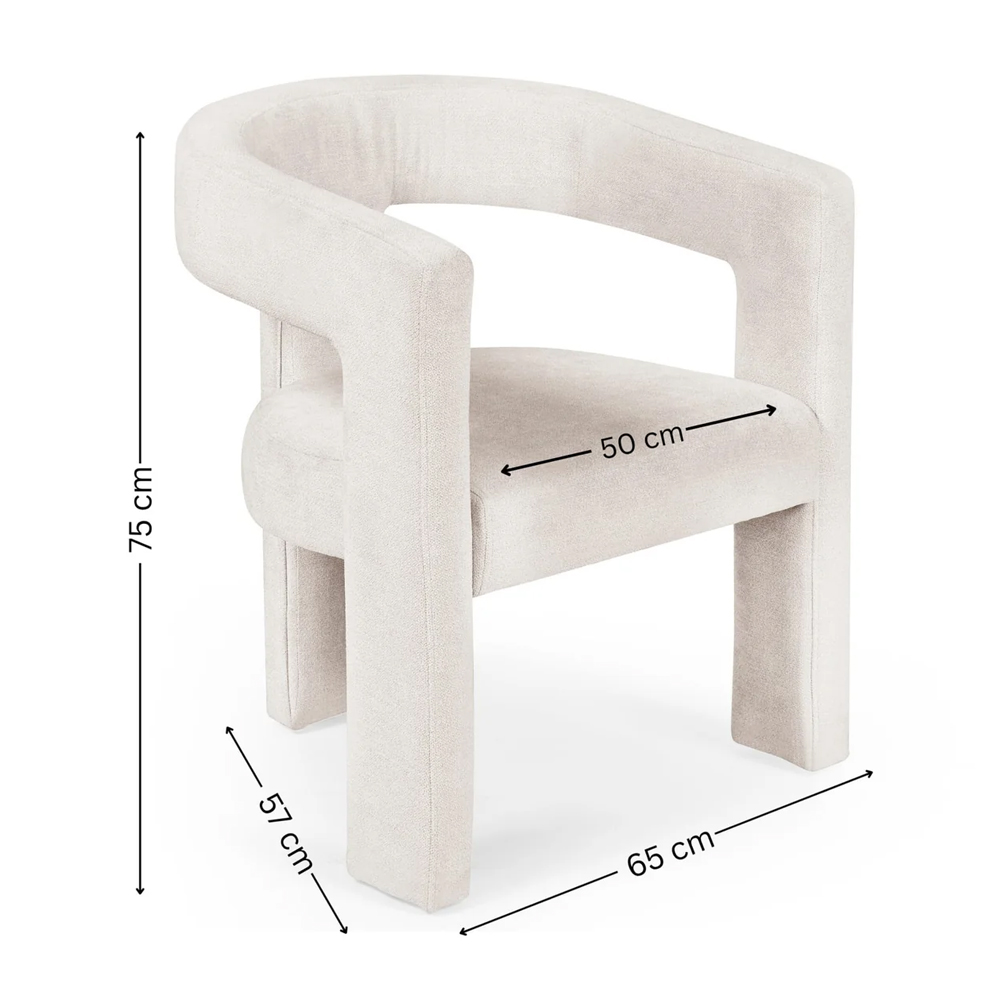 Siena White Fabric Dining Chairs - Pair