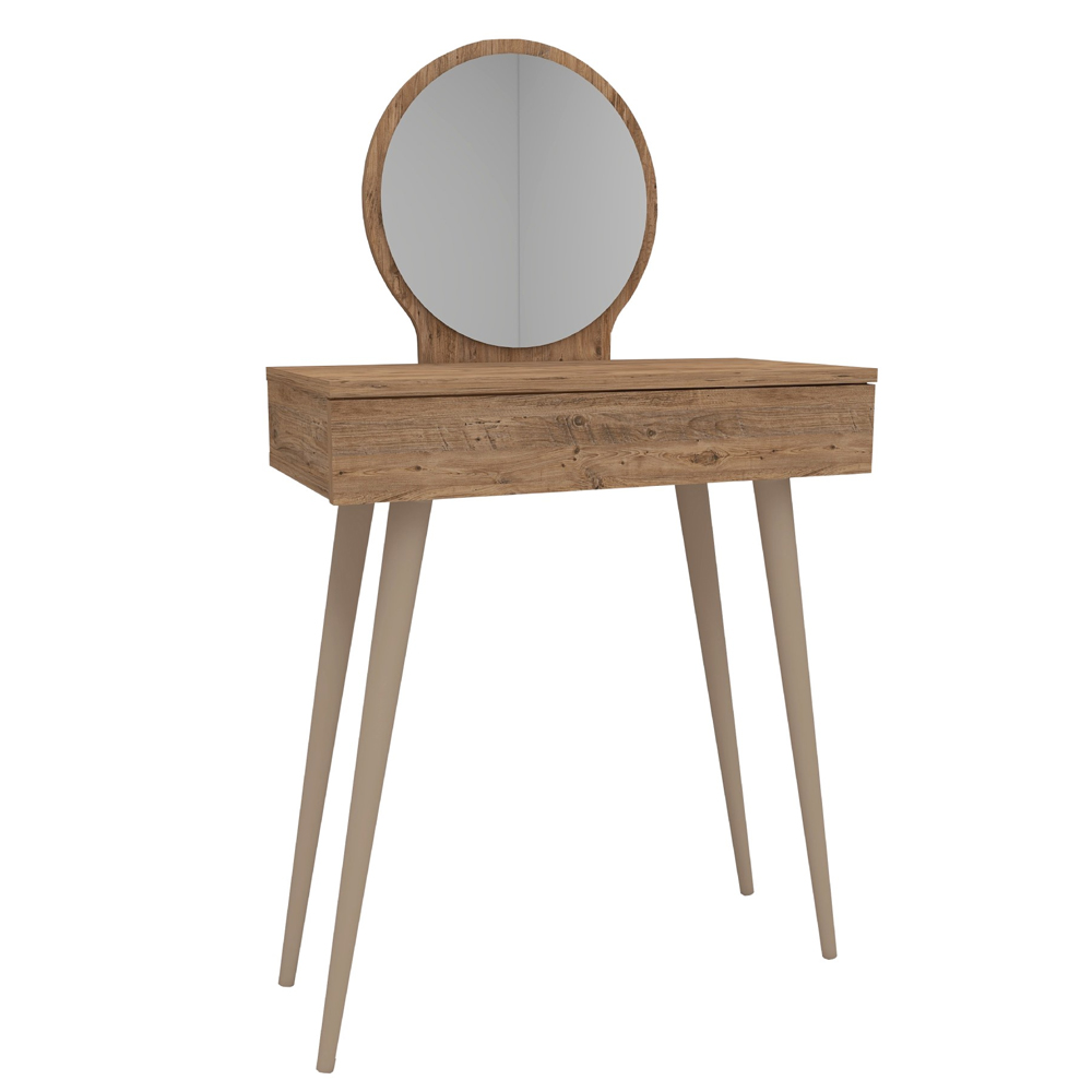 Siena Wooden Dressing Table with Mirror in Atlantic Pine