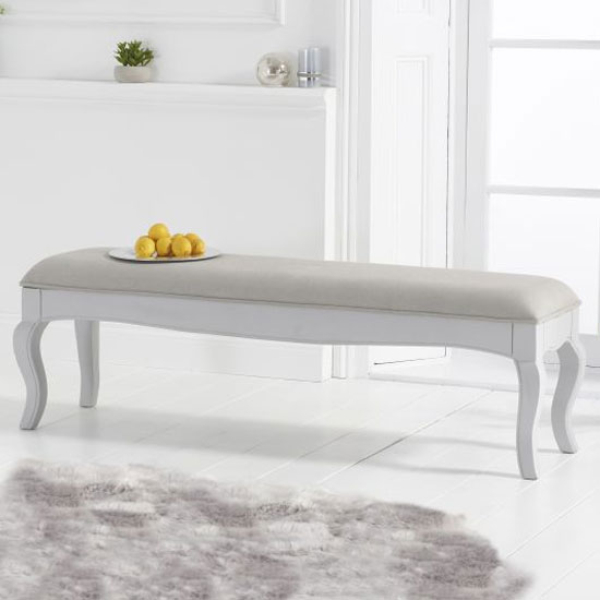 Marco 175cm Grey Dining Bench With Grey Fabric Seat