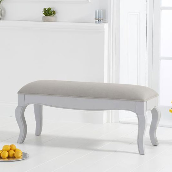 Marco 130cm Grey Dining Bench With Grey Fabric Seat_2