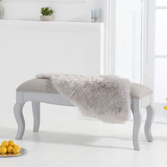Marco 130cm Grey Dining Bench With Grey Fabric Seat_1