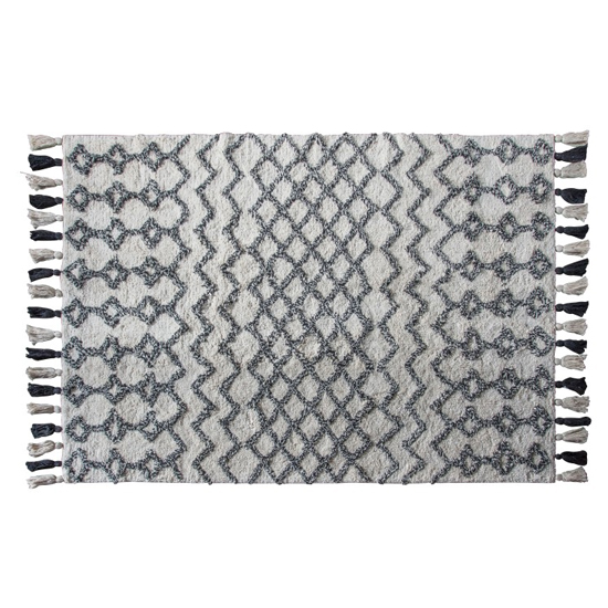 Sienna Extra Large Fabric Upholstered Rug In Black Cream