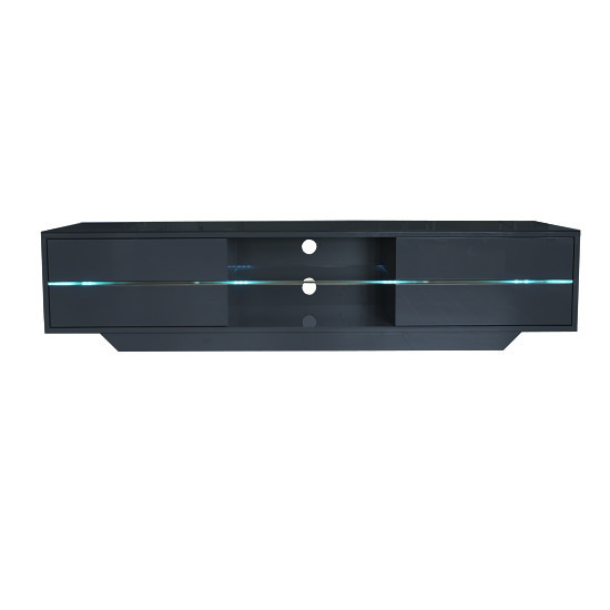 Sienna TV Stand In Grey High Gloss With Multi LED Lighting Furniture