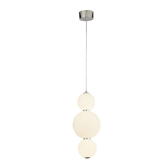 Sierra 2 Pendant Light In Chrome With Opal Glass Shades