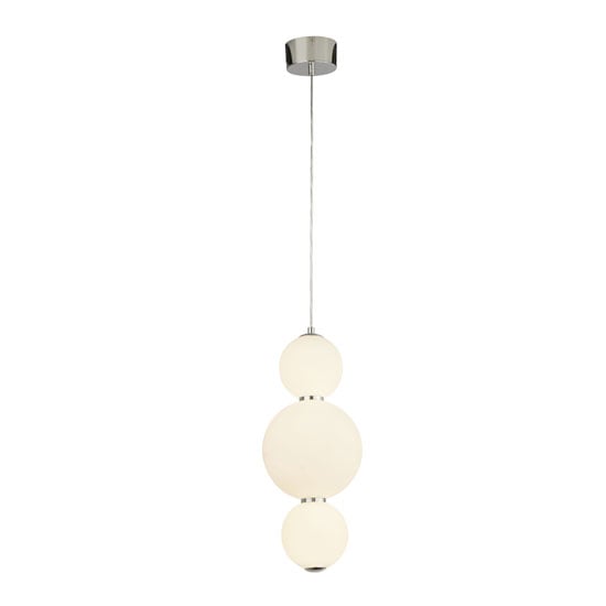 Photo of Sierra 2 pendant light in chrome with opal glass shades