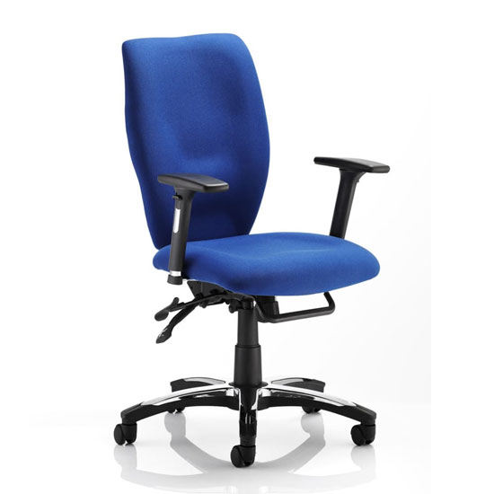 Sierra Fabric Office Chair In Blue With Arms Sale